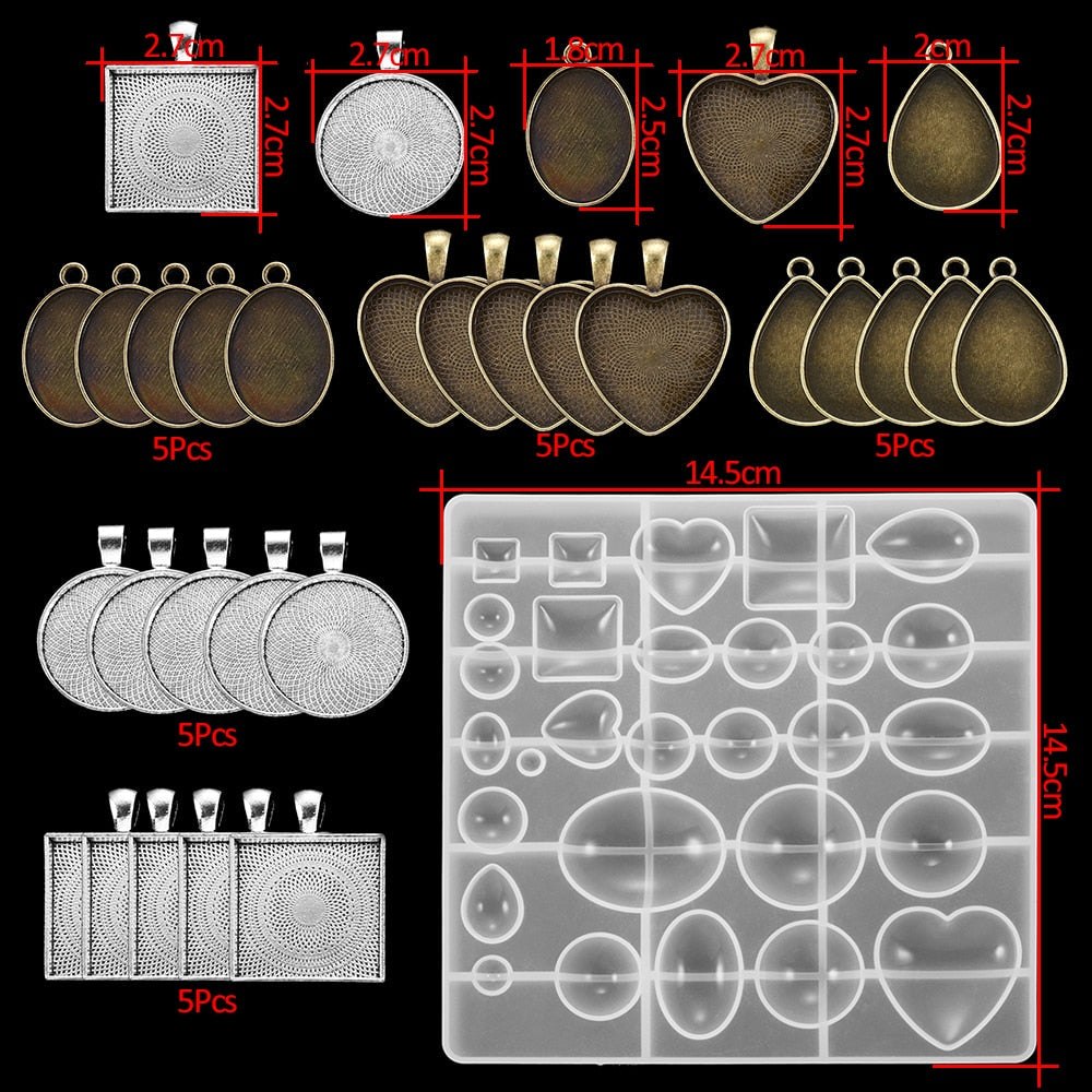 DIY UV Resin Silicone Moulds Jewelry Cabochon Kit Resin Mould