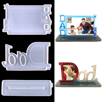 Dad Photo Frame Silicone Mould for Resin 