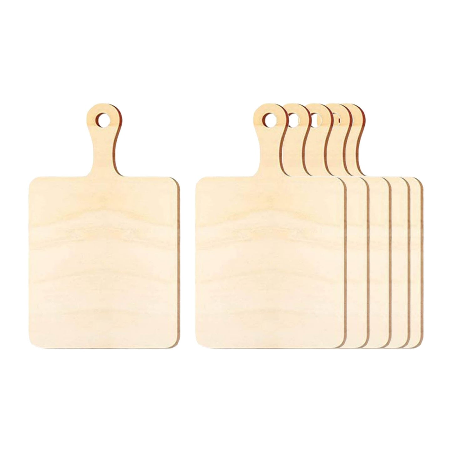 Decorative Wooden Paddle Chopping Board Blanks 6Pcs/Set 