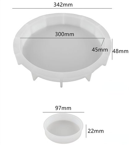 Deep Round Tray & Coaster Resin Silicone Mould Set 