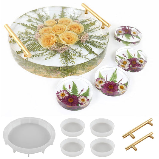 Deep Round Tray & Coaster Resin Silicone Mould Set 