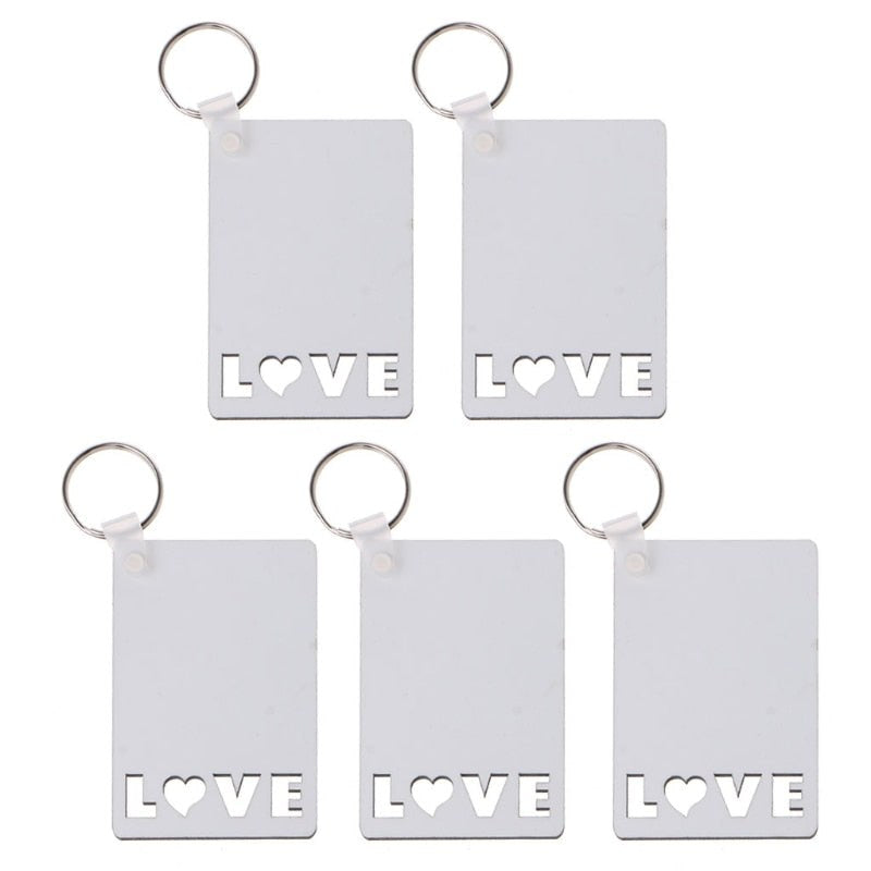 Double-Side Dye Sublimation Heat Transfer Blank Love Key Rings