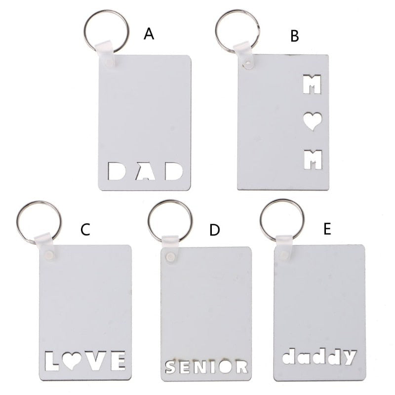 Double-Side Dye Sublimation Heat Transfer Blank Love Key Rings