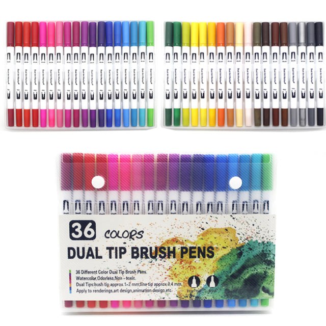 Dual Tip Watercolor Brush Markers Paint