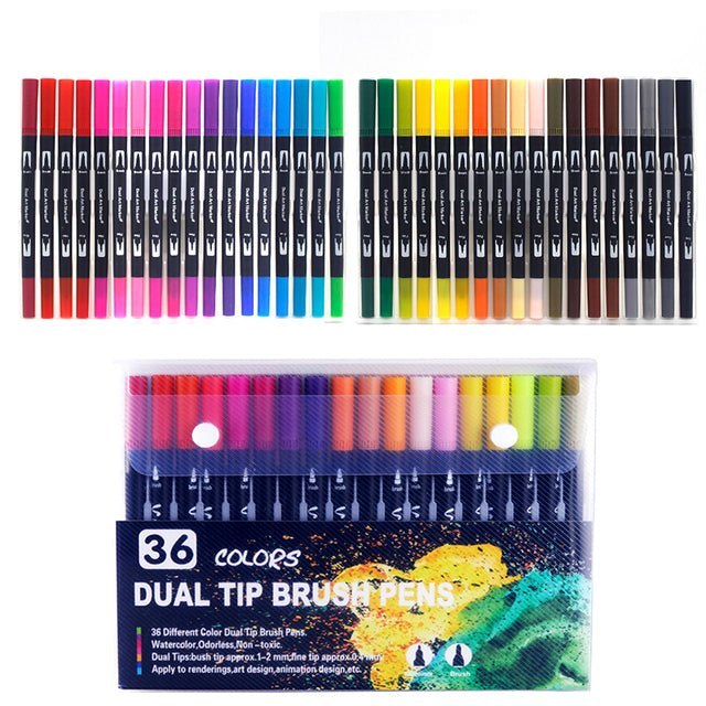 Dual Tip Watercolor Brush Markers Paint