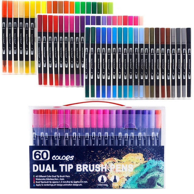 Dual Tip Watercolor Brush Markers Paint