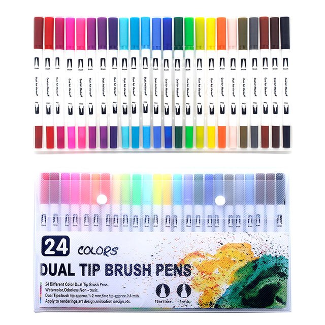 Dual Tip Watercolor Brush Markers Paint