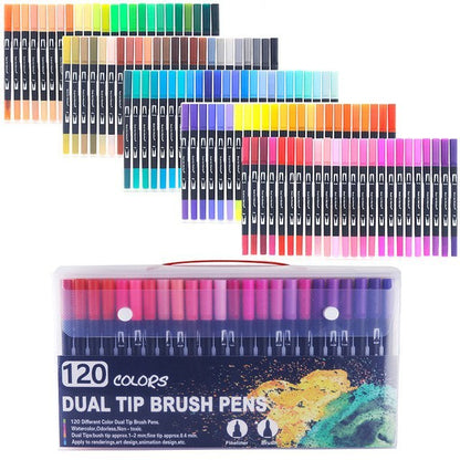 Dual Tip Watercolor Brush Markers Paint