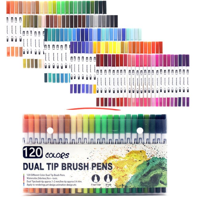 Dual Tip Watercolor Brush Markers Paint