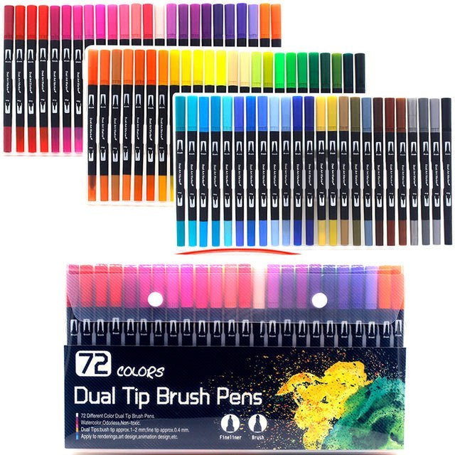 Dual Tip Watercolor Brush Markers Paint