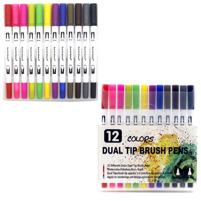 Dual Tip Watercolor Brush Markers Paint