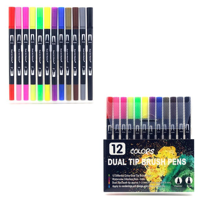 Dual Tip Watercolor Brush Markers Paint