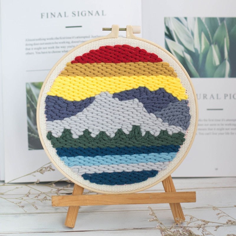 Embroidery Scenery Punch Needle Kits - Lakeside Mountain Embroidery