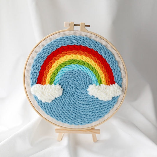 Embroidery Scenery Punch Needle Kits - Rainbow Clouds Embroidery