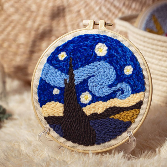 Embroidery Scenery Punch Needle Kits - Starry Night Embroidery