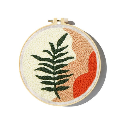 Embroidery Scenery Punch Needle Kits - Summer Fern Embroidery