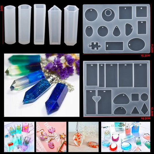 Epoxy Resin Casting Silicone Mould Starter Kit - Necklace Pendant Pack Resin Mould