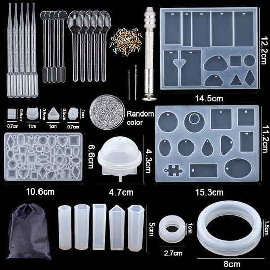 Epoxy Resin Casting Silicone Mould Starter Kit - mixed Jewellery pack Resin Mould