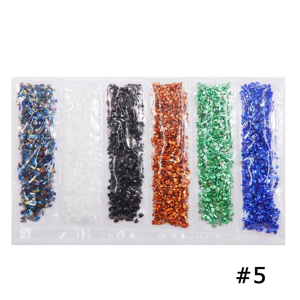 Epoxy Resin Filler Irregular Crushed Flakes Sequins 6 Pack Resin