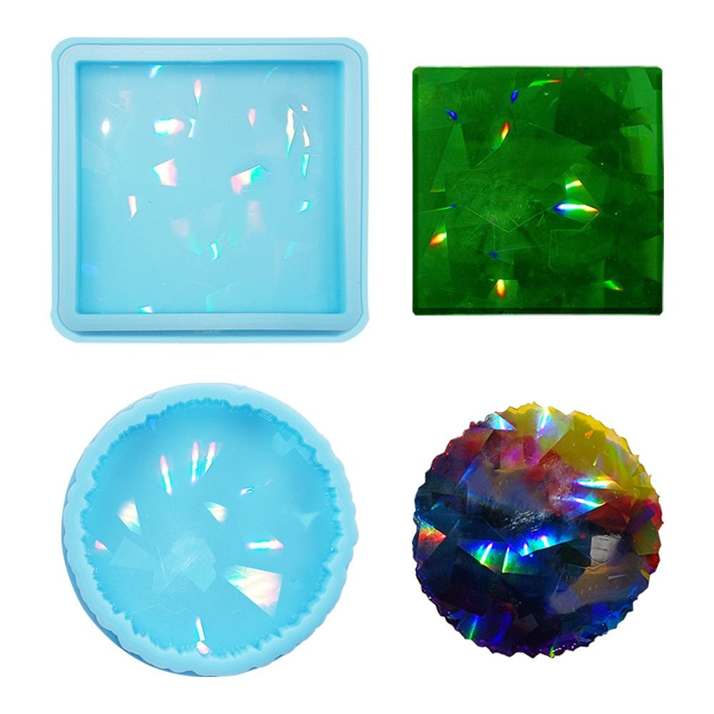 Epoxy Resin Holographic Coaster Silicone Mould 