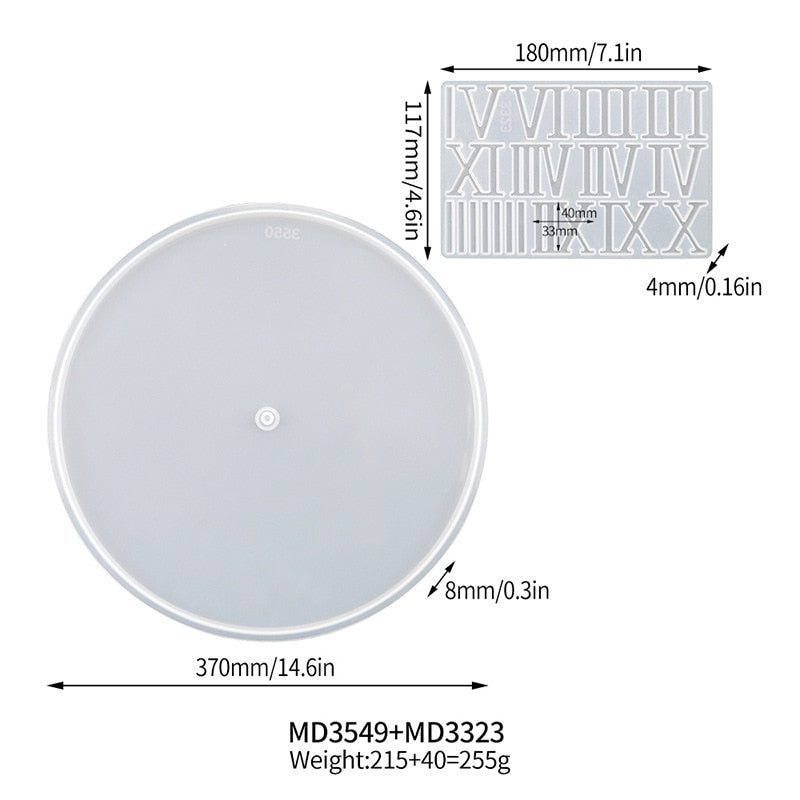 Epoxy Resin Round Clock Silicone Moulds