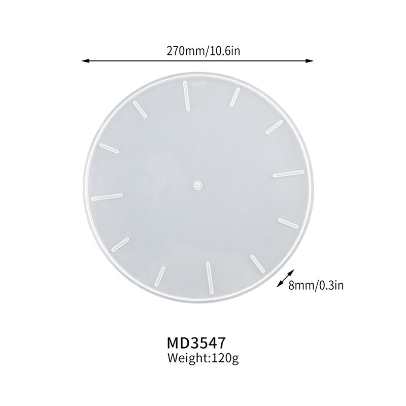 Epoxy Resin Round Clock Silicone Moulds