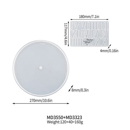 Epoxy Resin Round Clock Silicone Moulds