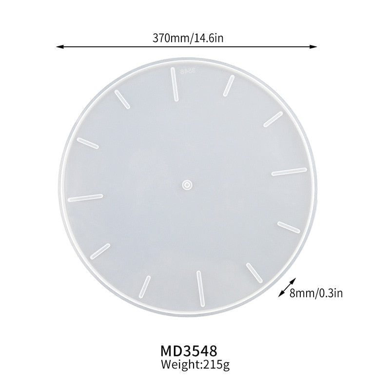 Epoxy Resin Round Clock Silicone Moulds