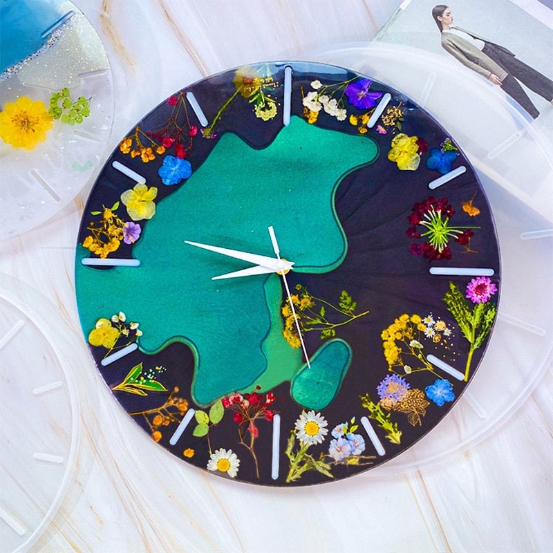 Epoxy Resin Round Clock Silicone Moulds