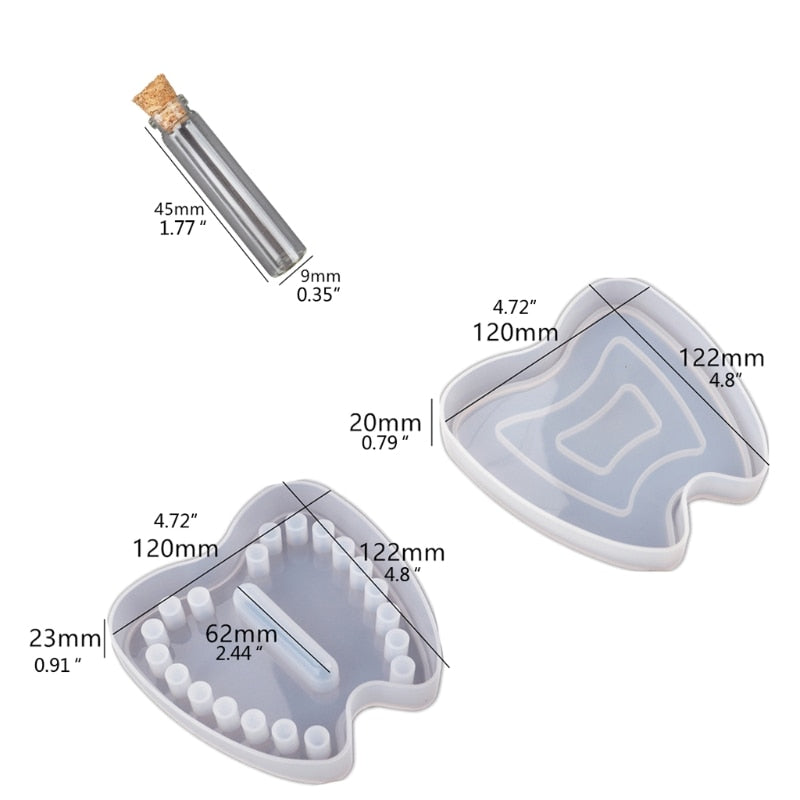 Epoxy Resin Silicone Mould Baby Teeth Memorial Storage Box Resin Mould