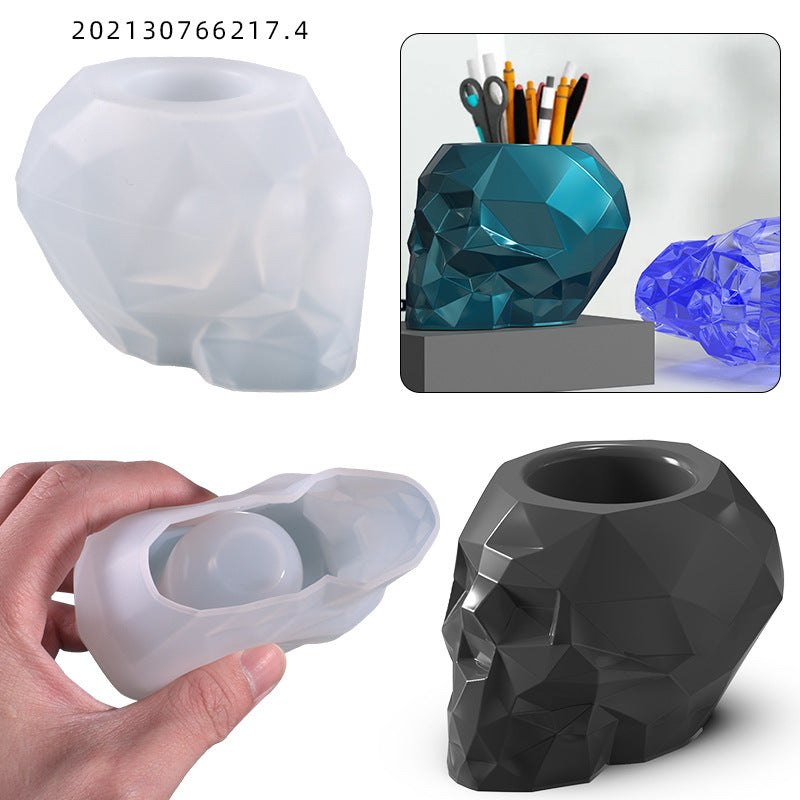 Epoxy Resin Skull Pen Holder Mould Moulds