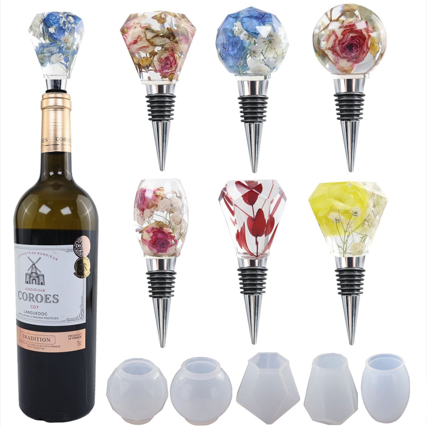 Epoxy Resin Wine Stopper Silicone Mould Set Moulds