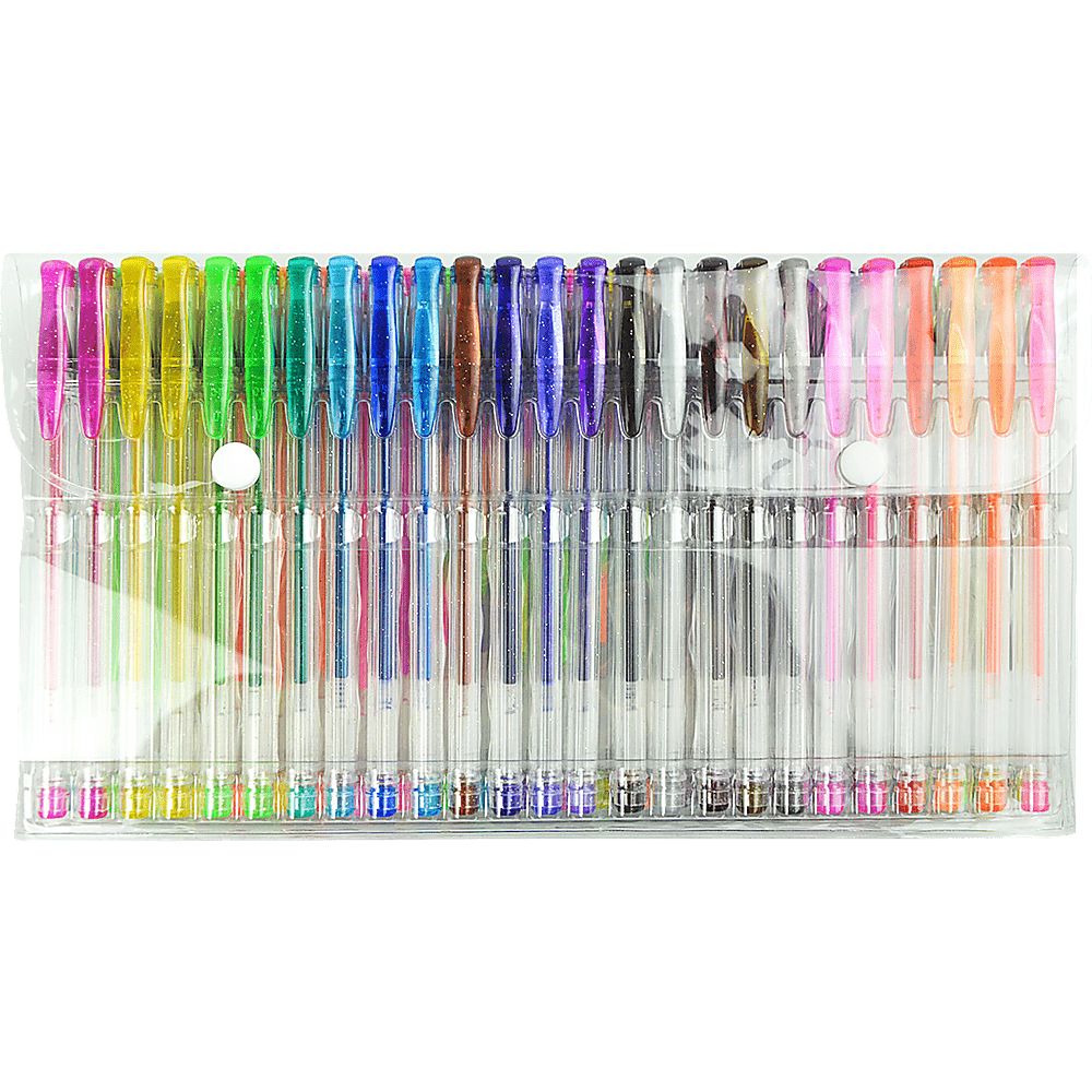 Glitter Gel Pens 100 pack with 2.5X More Ink - Craft, Kids & Adult Colouring Drawing Painting Kits