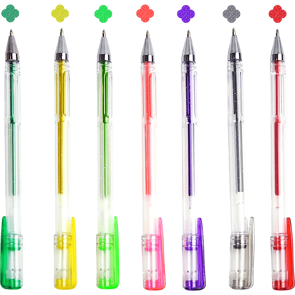 Glitter Gel Pens 100 pack with 2.5X More Ink - Craft, Kids & Adult Colouring Drawing Painting Kits