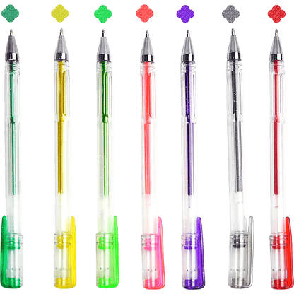 Glitter Gel Pens 100 pack with 2.5X More Ink - Craft, Kids & Adult Colouring Drawing Painting Kits