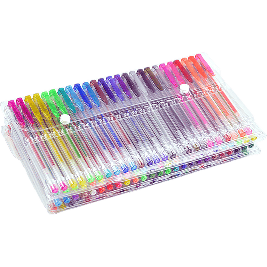 Glitter Gel Pens 100 pack with 2.5X More Ink - Craft, Kids & Adult Colouring Drawing Painting Kits