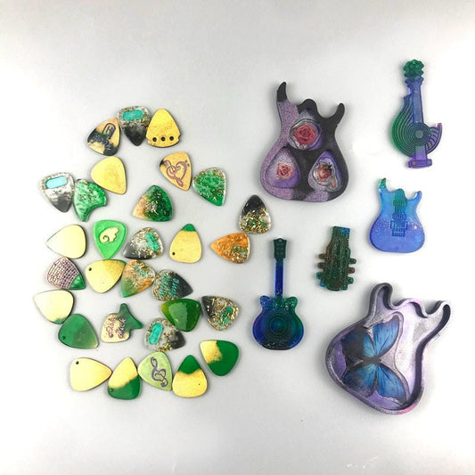 Guitar Pick Keychain Resin Silicone Moulds Mould