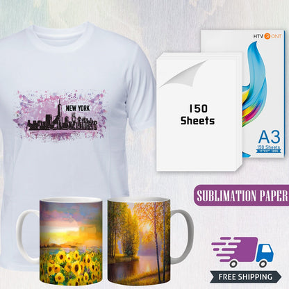 HTVRONT 150 Sheets A3 Sublimation Paper Heat Transfer Paper for Inkjet Printer