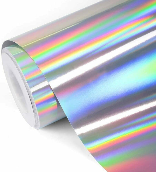 HTVRONT 30x150cm Gradient Holographic Metallic Heat Transfer Vinyl Roll