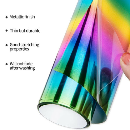 HTVRONT 30x150cm Rainbow Holographic Heat Transfer Vinyl 