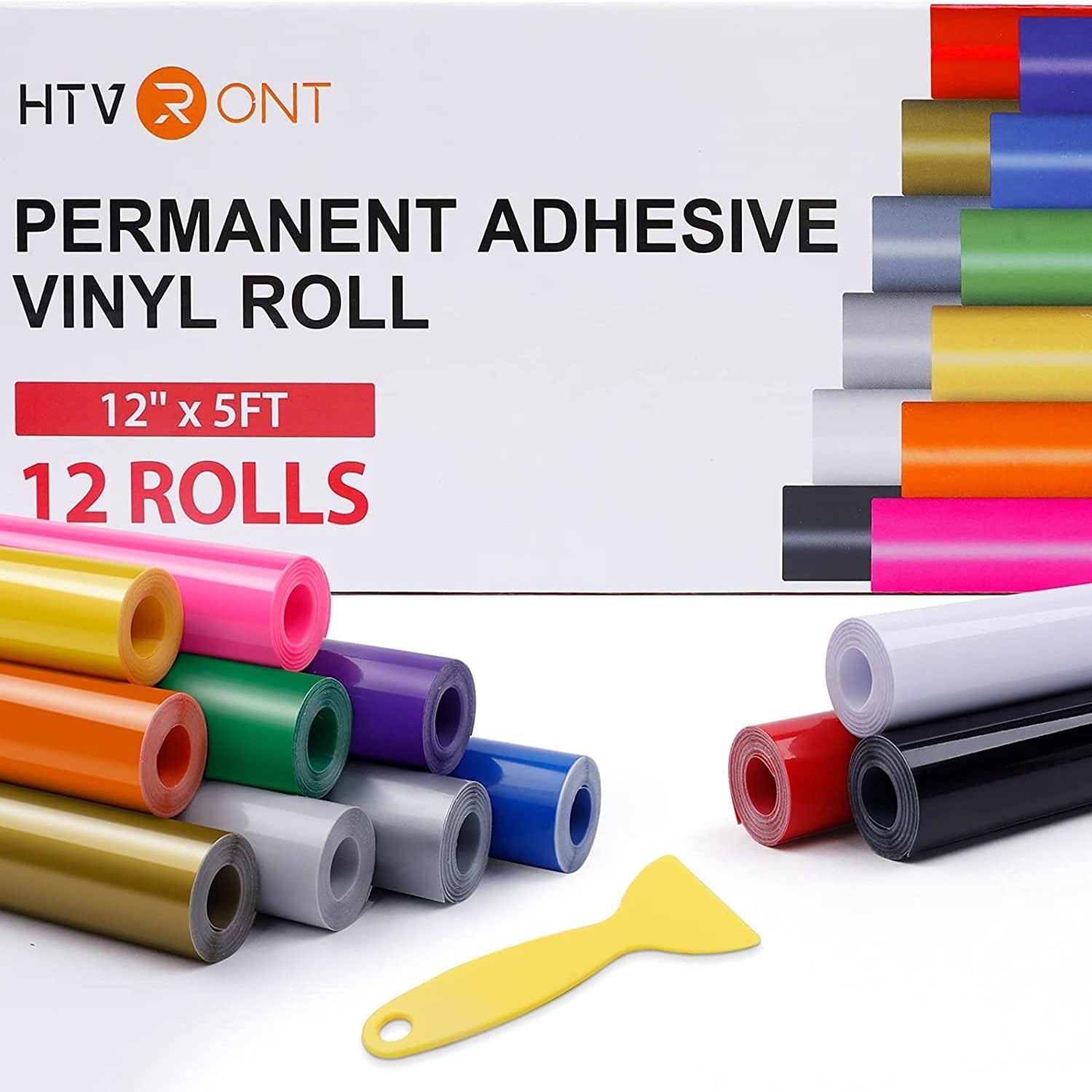 Multi Colours Permanent Adhesive Vinyl Starter Pack - 12 12" x 5FT 