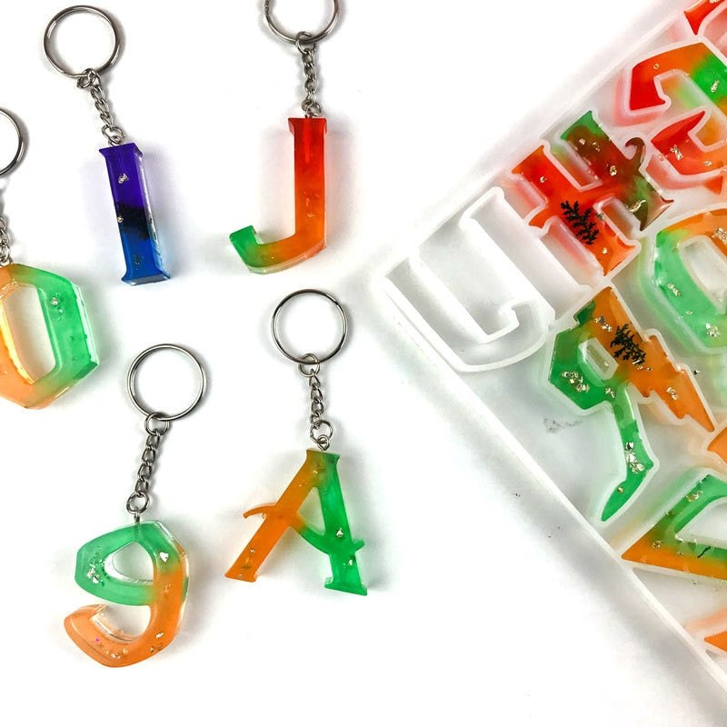 Halloween Style Alphabet Keychain Silicone Moulds Resin Mould