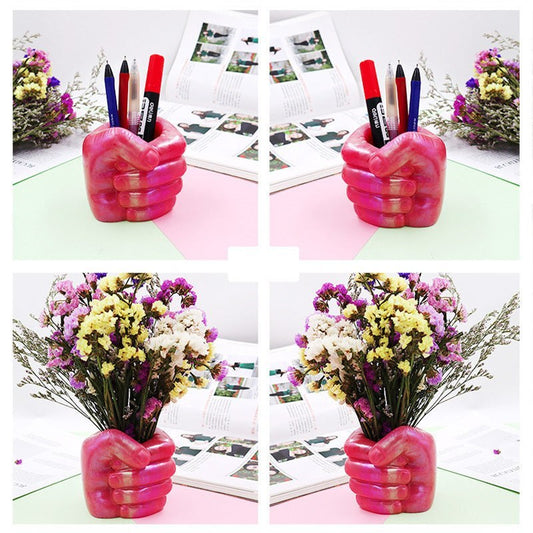 Hand Shaped Vase Pen Holder Silicone Mould Resin