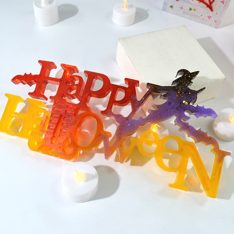 Happy Halloween Sign Silicone Mould Resin