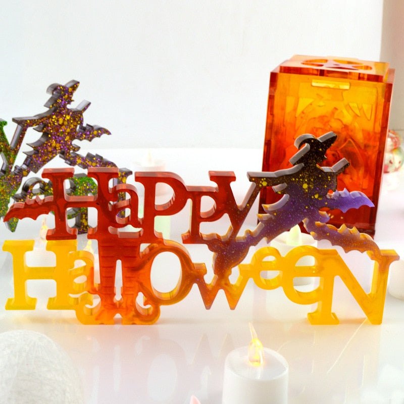 Happy Halloween Sign Silicone Mould Resin