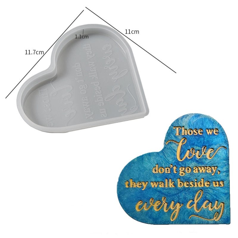 Heart Memorial Sign Resin Silicone Mould