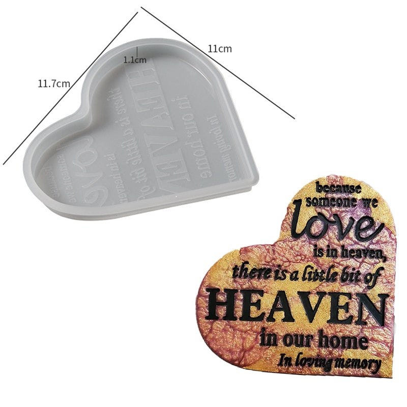 Heart Memorial Sign Resin Silicone Mould