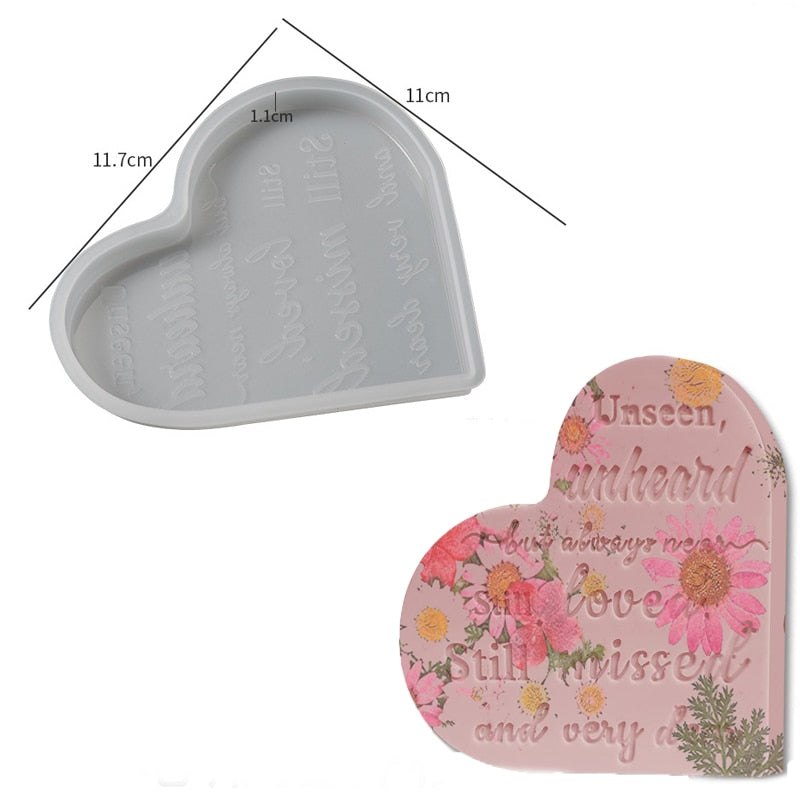 Heart Memorial Sign Resin Silicone Mould