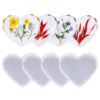 Heart Shape Coaster Silicone Resin Mould x 1pc Resin Moulds