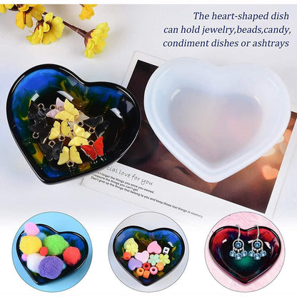 Heart Trinket Dish Resin Silicone Mould Resin Moulds